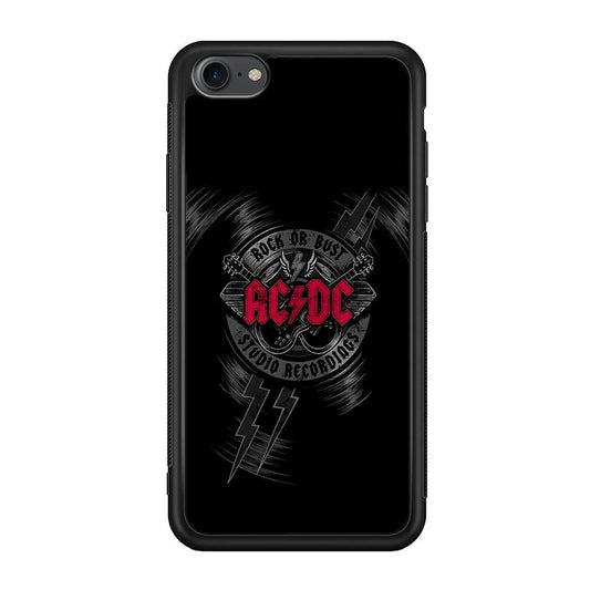 ACDC Bust The Studio iPhone 7 Case-Rubber Black (2D Case)-Oxvistore