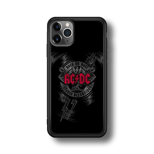 ACDC Bust The Studio iPhone 11 Pro Max Case-Rubber Black (2D Case)-Oxvistore