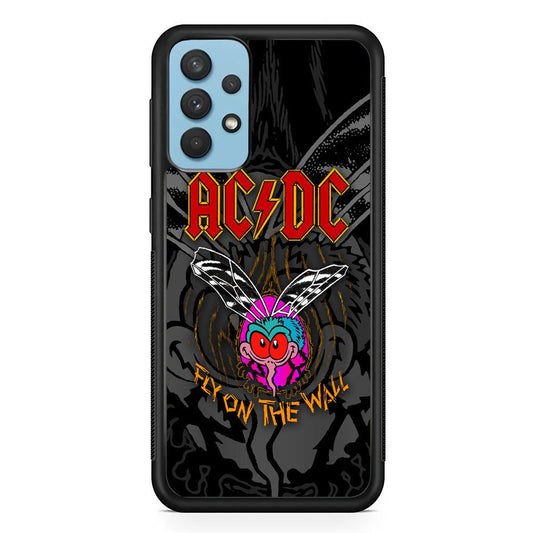 ACDC Fly on The Wall Samsung Galaxy A32 Case-Rubber White (2D Case)-Oxvistore