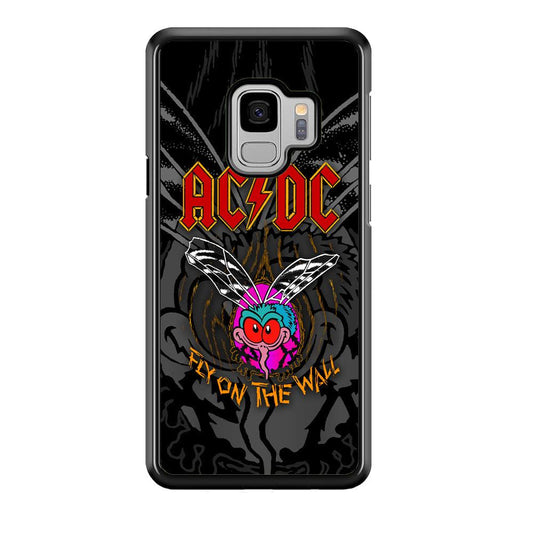 ACDC Fly on The Wall Samsung Galaxy S9 Case-Rubber White (2D Case)-Oxvistore