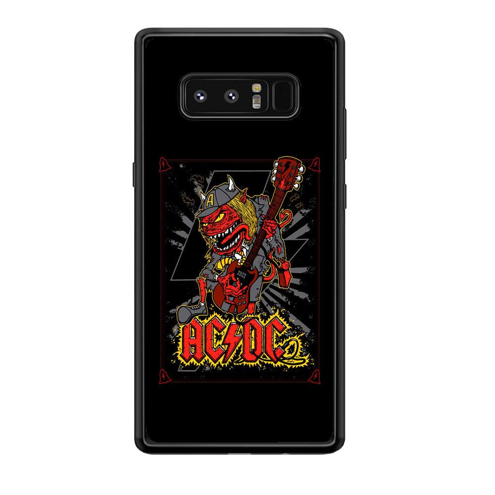 ACDC Ringing The Bell Samsung Galaxy Note 8 Case-Rubber Black (2D Case)-Oxvistore