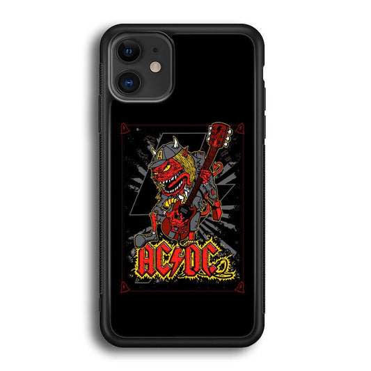 ACDC Ringing The Bell iPhone 11 Case-Rubber Black (2D Case)-Oxvistore