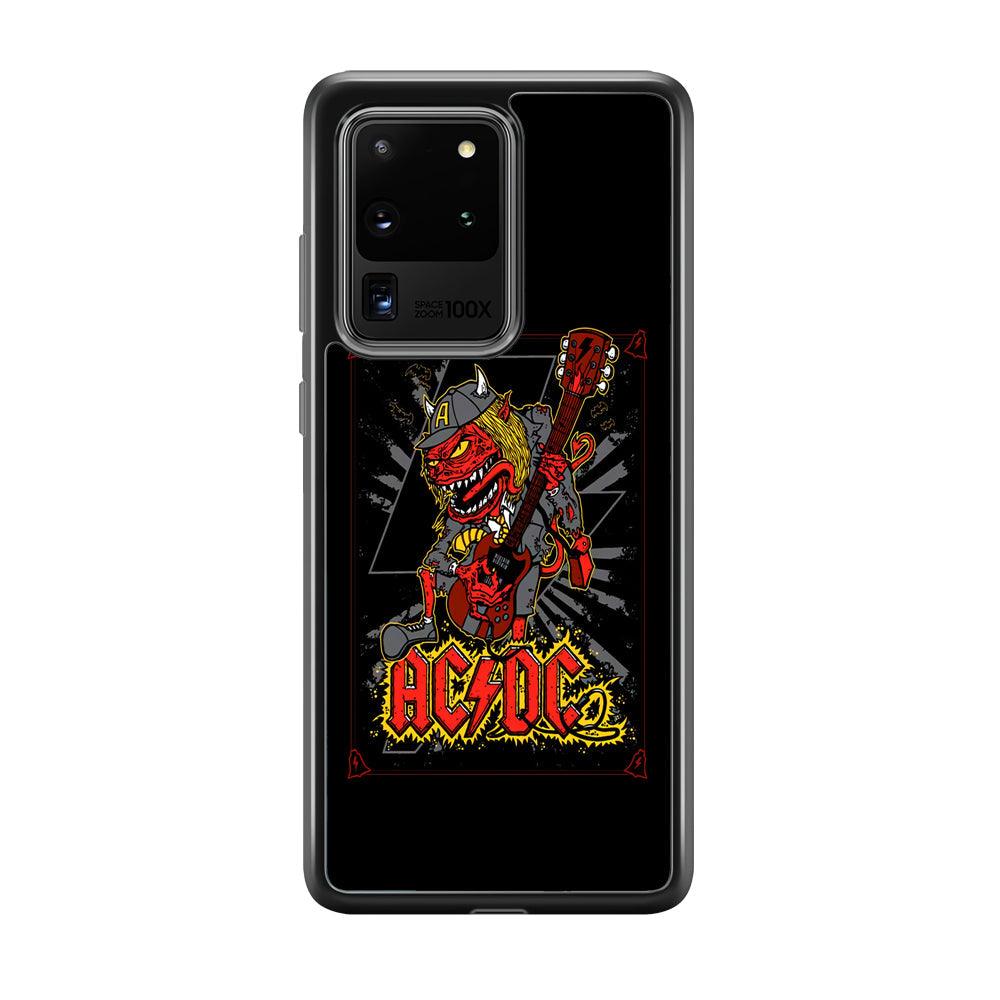 ACDC Ringing The Bell Samsung Galaxy S20 Ultra Case-Rubber Black (2D Case)-Oxvistore
