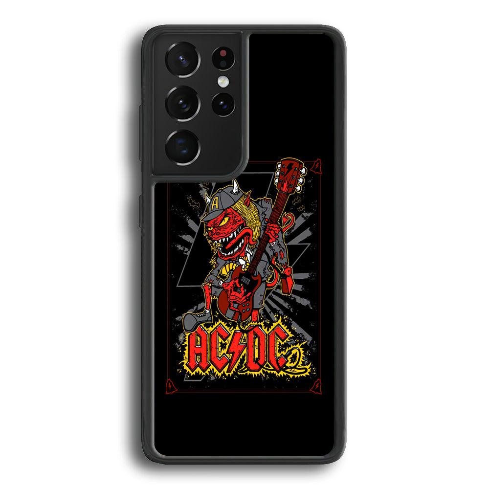 ACDC Ringing The Bell Samsung Galaxy S24 Ultra Case-Rubber Black (2D Case)-Oxvistore