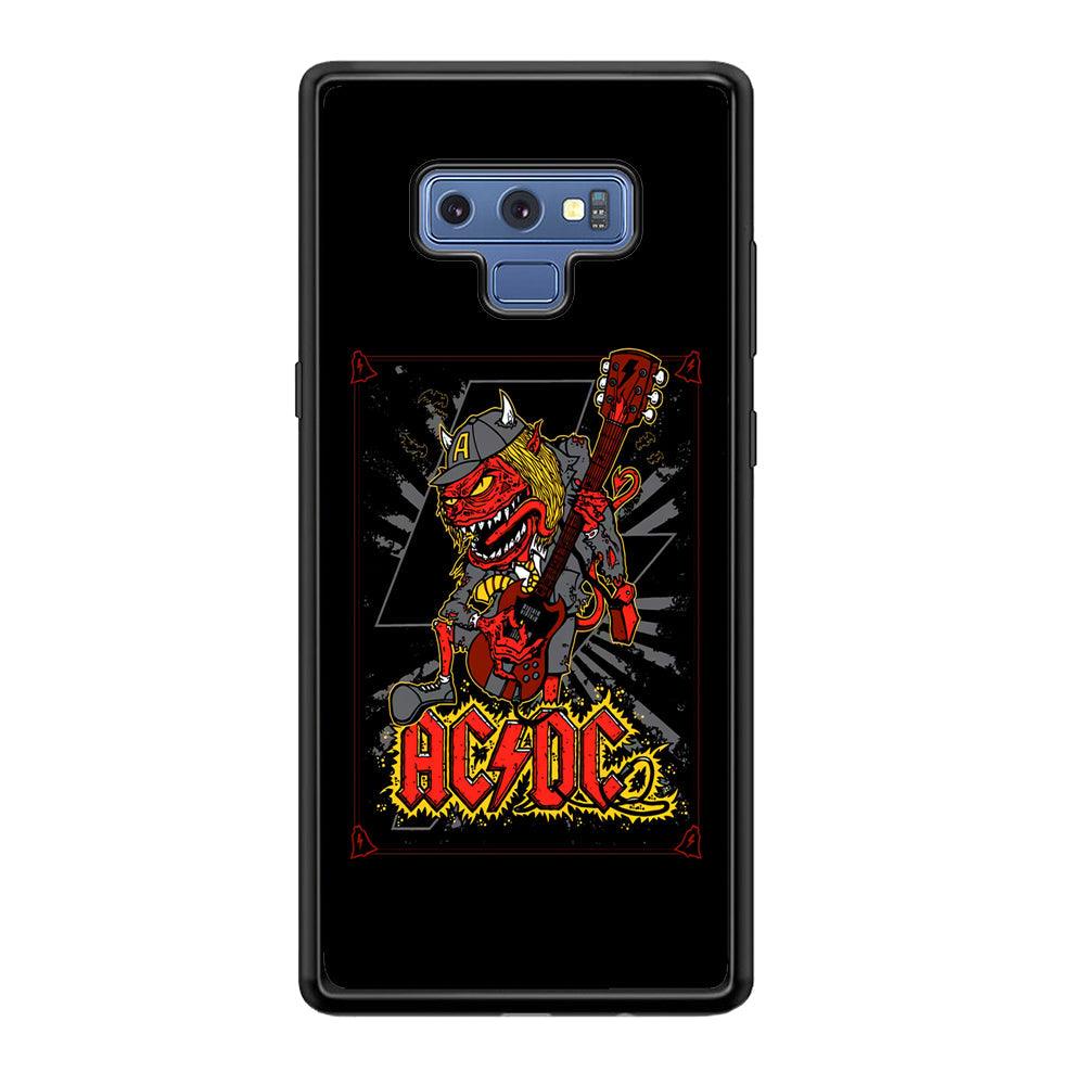 ACDC Ringing The Bell Samsung Galaxy Note 9 Case-Rubber Black (2D Case)-Oxvistore