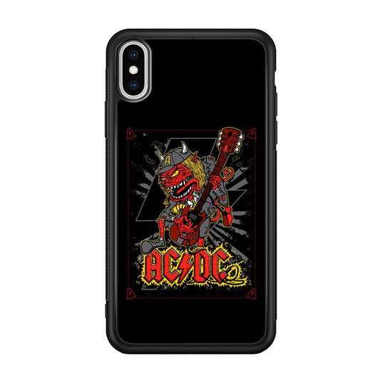 ACDC Ringing The Bell iPhone Xs Max Case-Rubber Black (2D Case)-Oxvistore