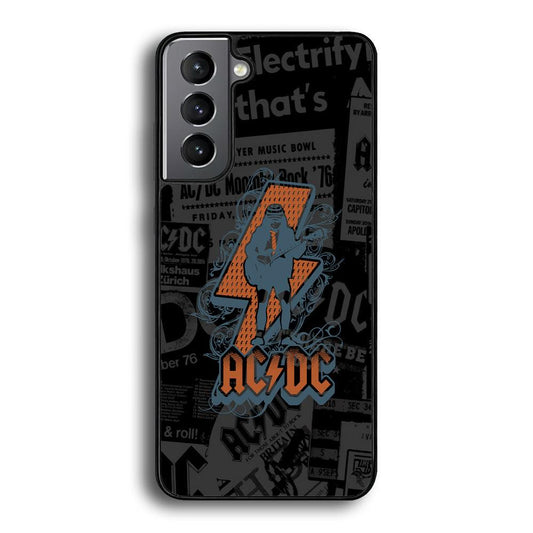 ACDC Silhouette of Angus Young Samsung Galaxy S22 Case-Rubber Black (2D Case)-Oxvistore