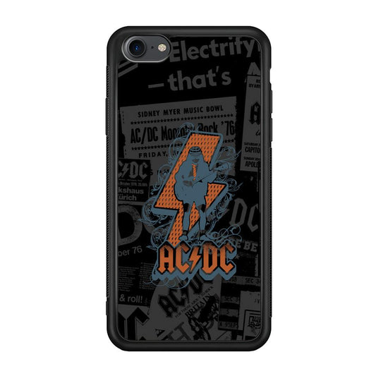 ACDC Silhouette of Angus Young iPhone 7 Case-Rubber Black (2D Case)-Oxvistore