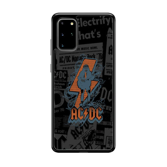 ACDC Silhouette of Angus Young Samsung Galaxy S20 Plus Case-Rubber Black (2D Case)-Oxvistore