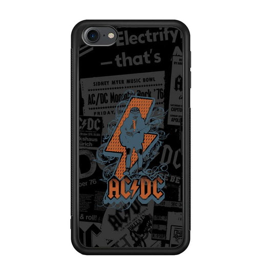 ACDC Silhouette of Angus Young iPod Touch 6 Case-Rubber Black (2D Case)-Oxvistore