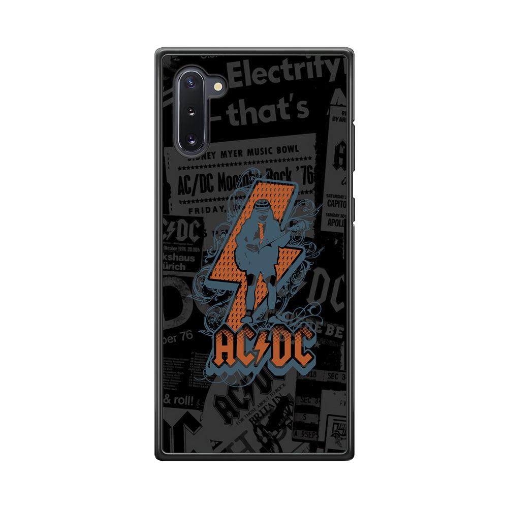 ACDC Silhouette of Angus Young Samsung Galaxy Note 10 Case-Rubber Black (2D Case)-Oxvistore