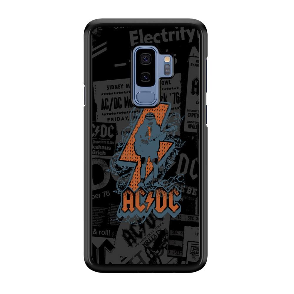 ACDC Silhouette of Angus Young Samsung Galaxy S9 Plus Case-Rubber Black (2D Case)-Oxvistore
