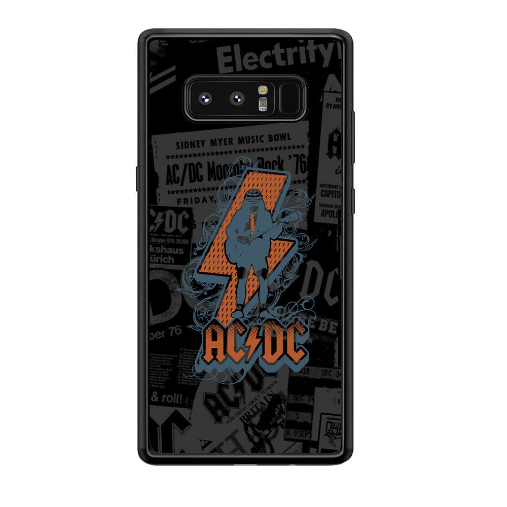 ACDC Silhouette of Angus Young Samsung Galaxy Note 8 Case-Rubber Black (2D Case)-Oxvistore