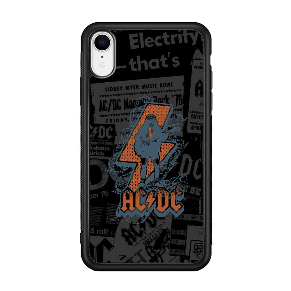 ACDC Silhouette of Angus Young iPhone XR Case-Rubber Black (2D Case)-Oxvistore