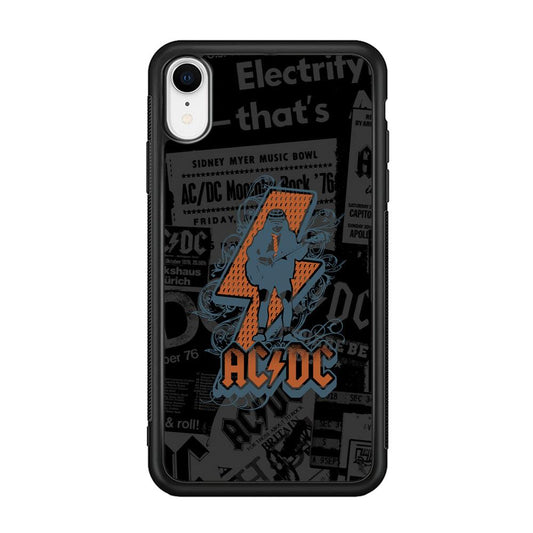 ACDC Silhouette of Angus Young iPhone XR Case-Rubber Black (2D Case)-Oxvistore