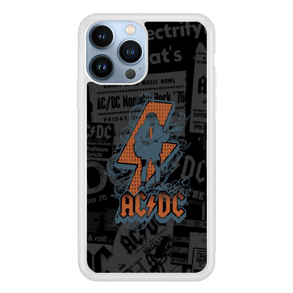 ACDC Silhouette of Angus Young iPhone 15 Pro Max Case-Oxvistore