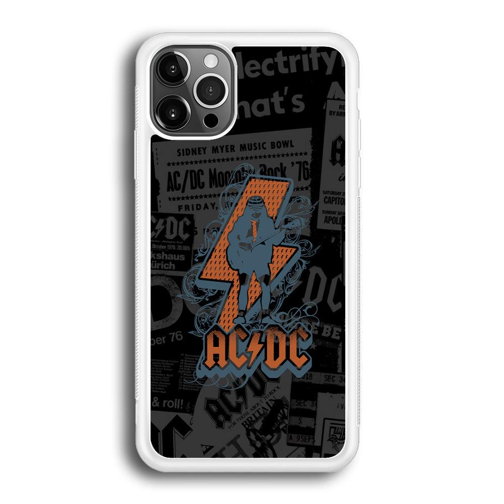 ACDC Silhouette of Angus Young iPhone 12 Pro Case-Oxvistore