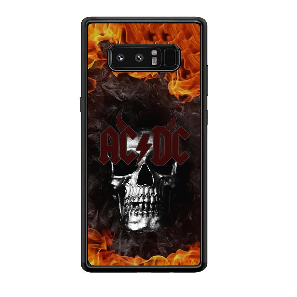 ACDC White Skull on Fire Samsung Galaxy Note 8 Case-Oxvistore