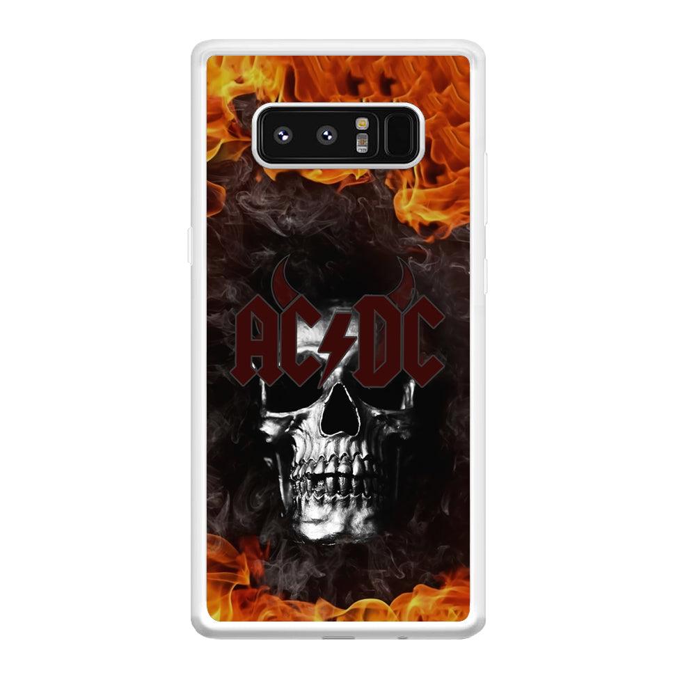 ACDC White Skull on Fire Samsung Galaxy Note 8 Case-Oxvistore