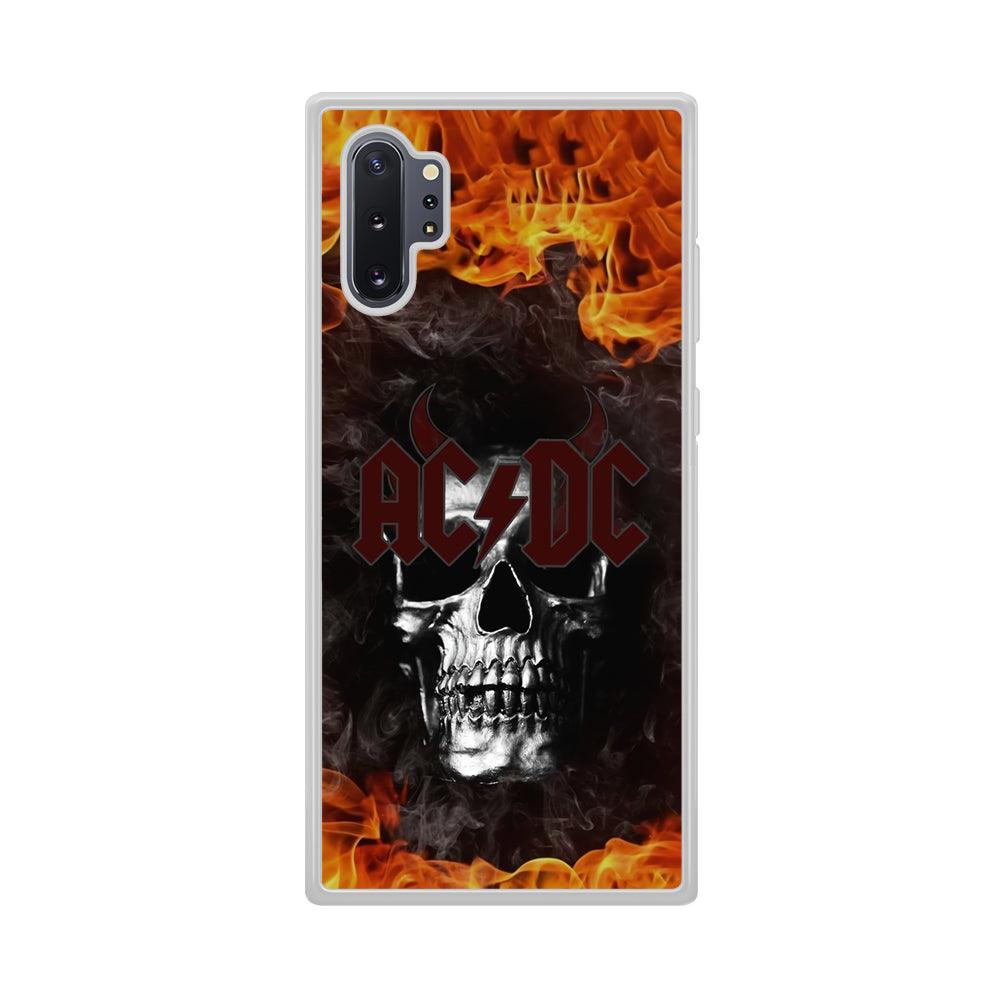 ACDC White Skull on Fire Samsung Galaxy Note 10 Plus Case-Oxvistore