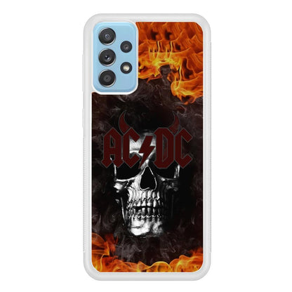 ACDC White Skull on Fire Samsung Galaxy A52 Case-Oxvistore