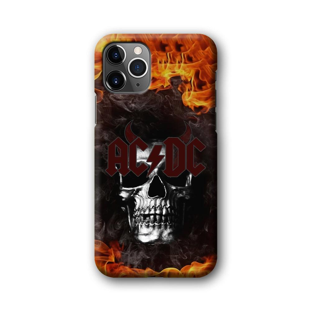 ACDC White Skull on Fire iPhone 11 Pro Case-Oxvistore