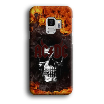 ACDC White Skull on Fire Samsung Galaxy S9 Case-Oxvistore