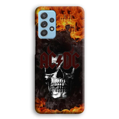 ACDC White Skull on Fire Samsung Galaxy A52 Case-Oxvistore