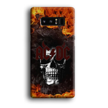 ACDC White Skull on Fire Samsung Galaxy Note 8 Case-Oxvistore