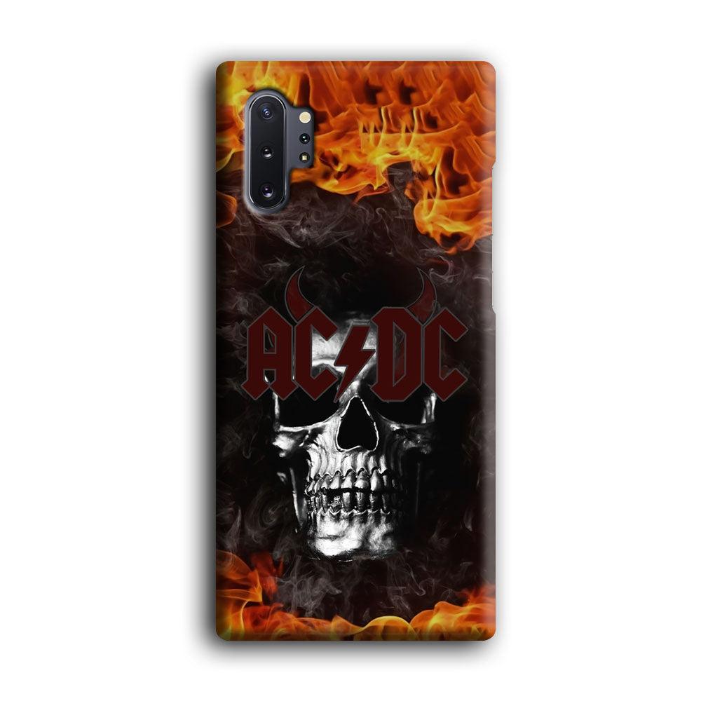 ACDC White Skull on Fire Samsung Galaxy Note 10 Plus Case-Oxvistore