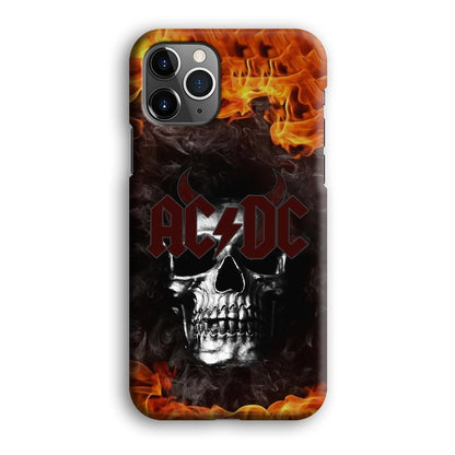 ACDC White Skull on Fire iPhone 12 Pro Max Case-Oxvistore