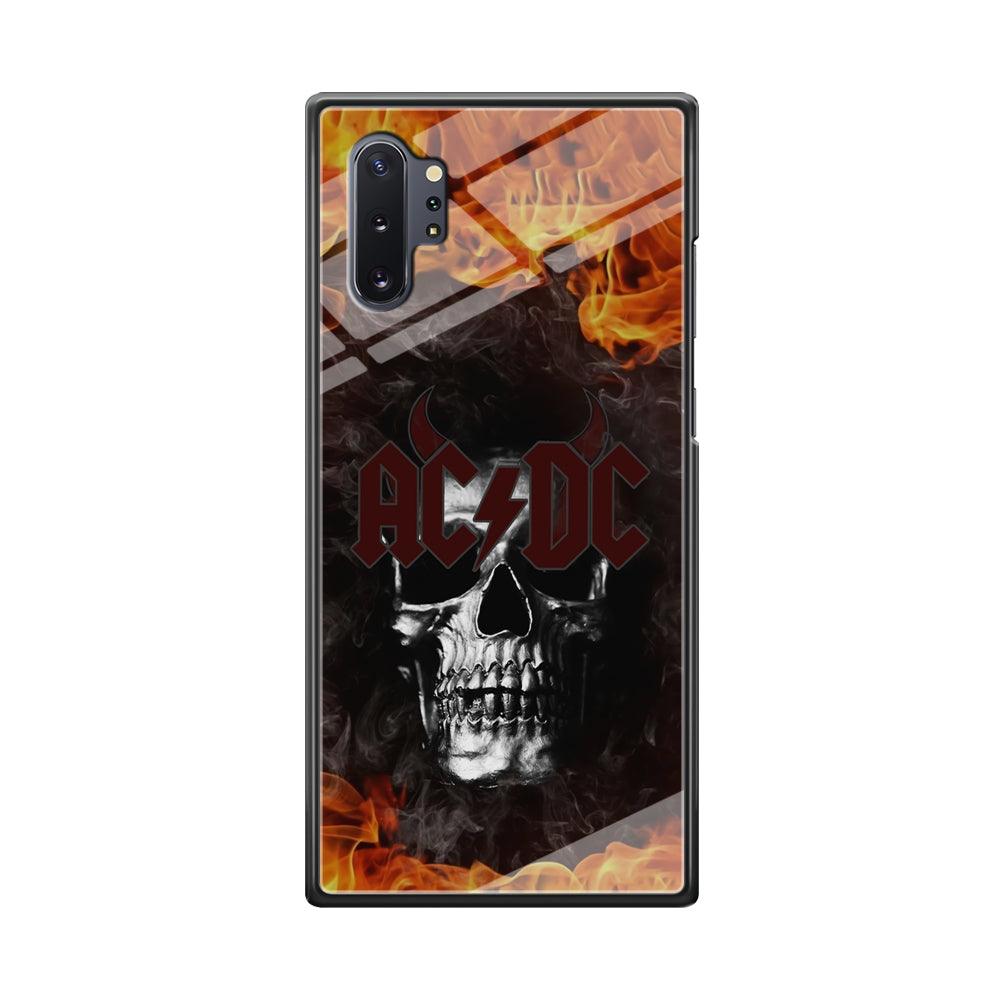 ACDC White Skull on Fire Samsung Galaxy Note 10 Plus Case-Oxvistore