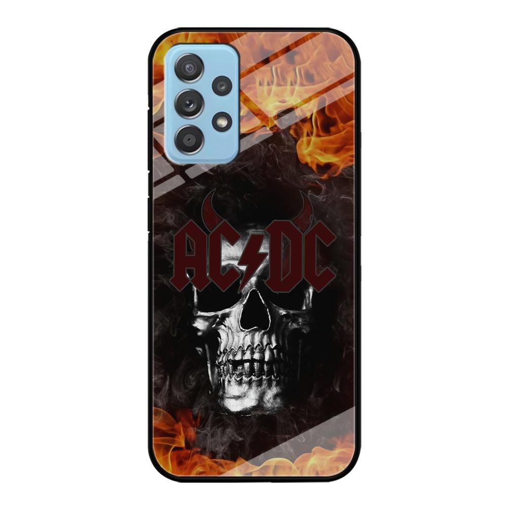 ACDC White Skull on Fire Samsung Galaxy A52 Case-Oxvistore