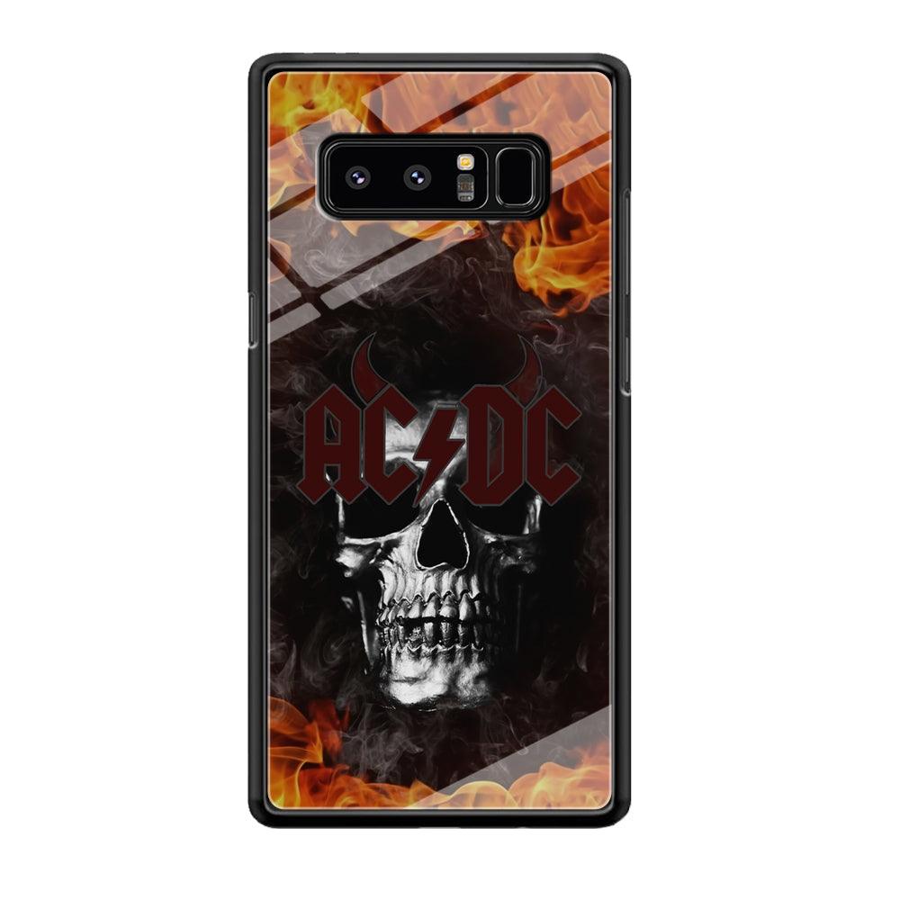 ACDC White Skull on Fire Samsung Galaxy Note 8 Case-Oxvistore