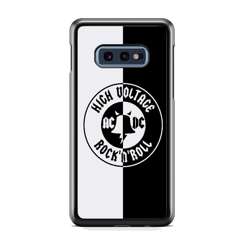 ACDC B&W High Voltage Samsung Galaxy S10E Case-Rubber White (2D Case)-Oxvistore