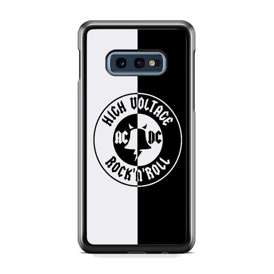 ACDC B&W High Voltage Samsung Galaxy S10E Case-Rubber White (2D Case)-Oxvistore
