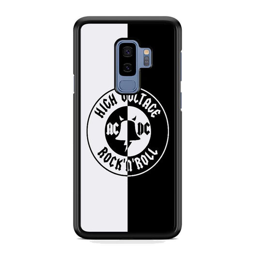 ACDC B&W High Voltage Samsung Galaxy S9 Plus Case-Rubber Black (2D Case)-Oxvistore