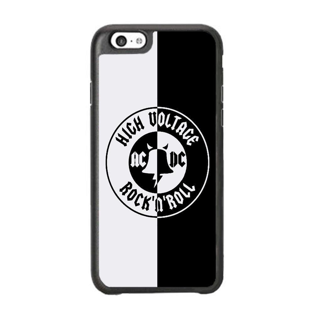 ACDC B&W High Voltage iPhone 6 Plus | 6s Plus Case-Rubber White (2D Case)-Oxvistore