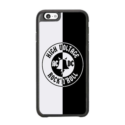ACDC B&W High Voltage iPhone 6 Plus | 6s Plus Case-Rubber White (2D Case)-Oxvistore