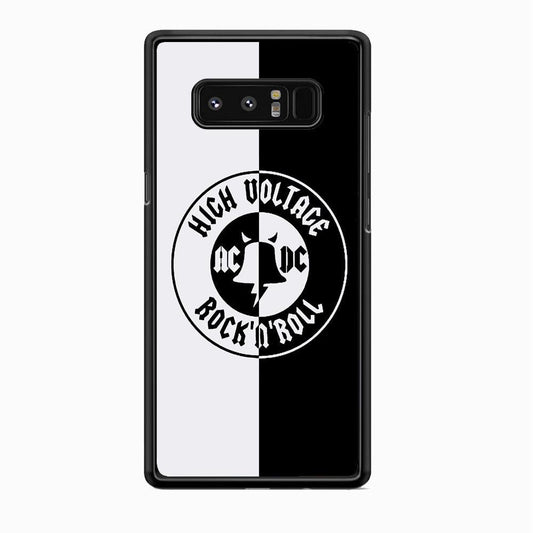 ACDC B&W High Voltage Samsung Galaxy Note 8 Case-Rubber White (2D Case)-Oxvistore