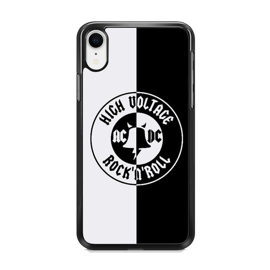 ACDC B&W High Voltage iPhone XR Case-Rubber Black (2D Case)-Oxvistore