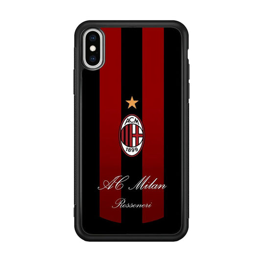 AC Milan Byname Rossoneri iPhone XS Case-Rubber Black (2D Case)-Oxvistore
