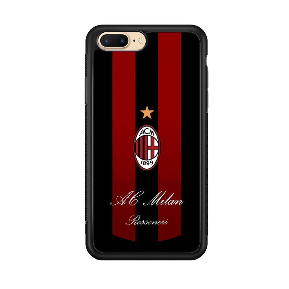 AC Milan Byname Rossoneri iPhone 7 Plus Case-Rubber Black (2D Case)-Oxvistore
