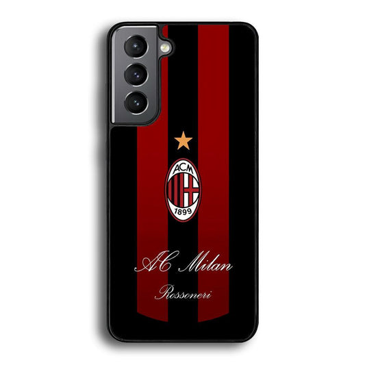 AC Milan Byname Rossoneri Samsung Galaxy S22 Case-Rubber Black (2D Case)-Oxvistore