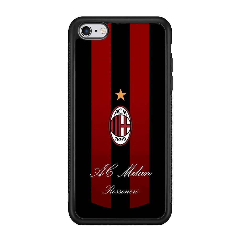 AC Milan Byname Rossoneri iPhone 6 Plus | 6s Plus Case-Rubber Black (2D Case)-Oxvistore