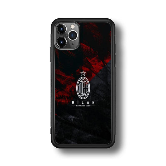 AC Milan Shadow Over The Silhouette iPhone 11 Pro Max Case-Rubber Black (2D Case)-Oxvistore