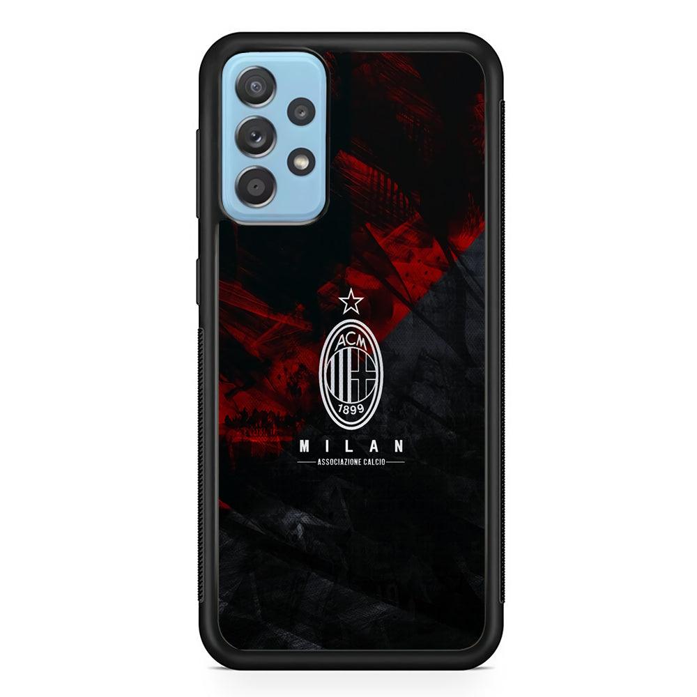AC Milan Shadow Over The Silhouette Samsung Galaxy A72 Case-Rubber Black (2D Case)-Oxvistore