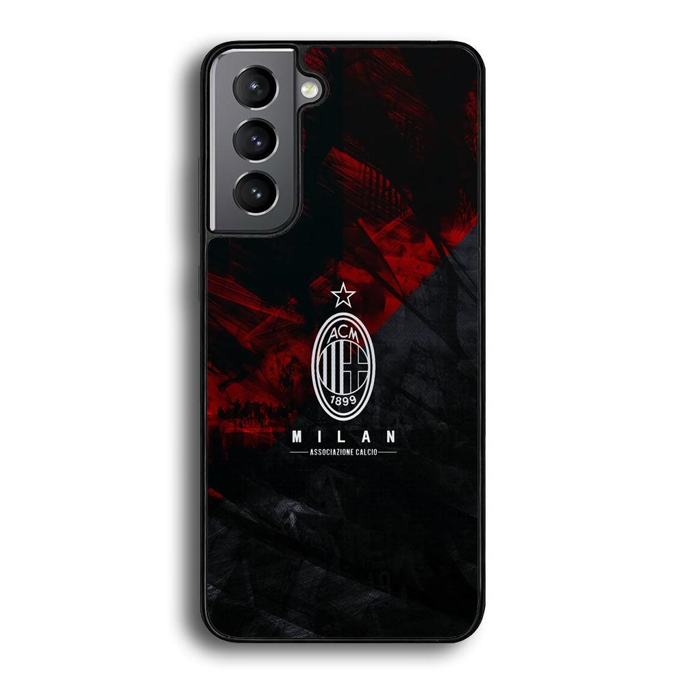 AC Milan Shadow Over The Silhouette Samsung Galaxy S23 Case-Rubber Black (2D Case)-Oxvistore