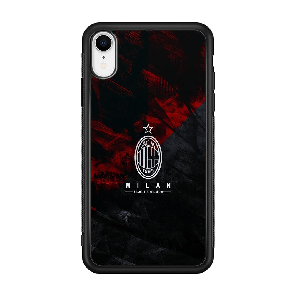 AC Milan Shadow Over The Silhouette iPhone XR Case-Rubber Black (2D Case)-Oxvistore