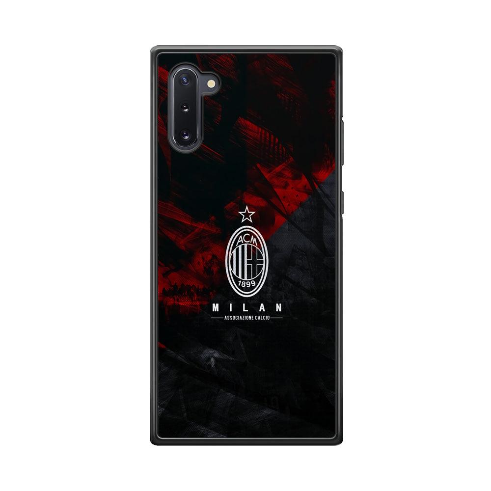 AC Milan Shadow Over The Silhouette Samsung Galaxy Note 10 Case-Rubber Black (2D Case)-Oxvistore